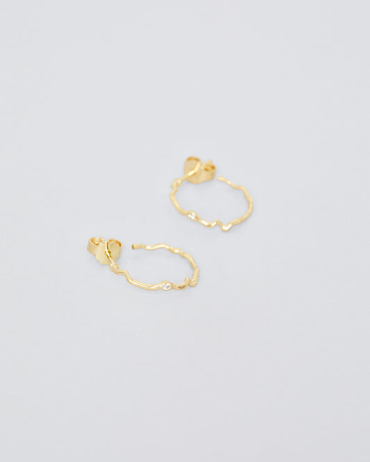 Bea Diamond Hoop 8K Solid Gold