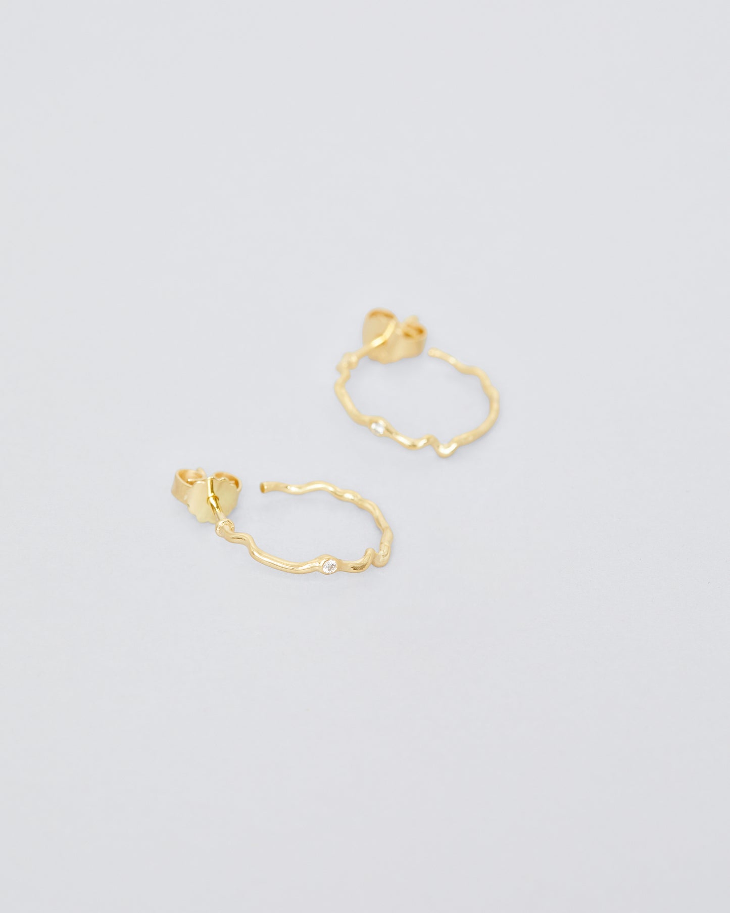 Bea Diamond Hoop 8K Solid Gold