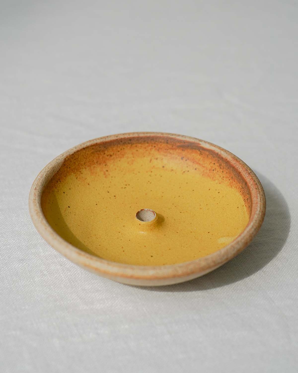 Stoneware Incense Holder Yellow