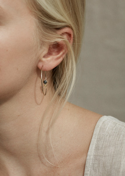 Spiral Earring · Hematite · Yellow Topaz - Trine Tuxen Jewelry