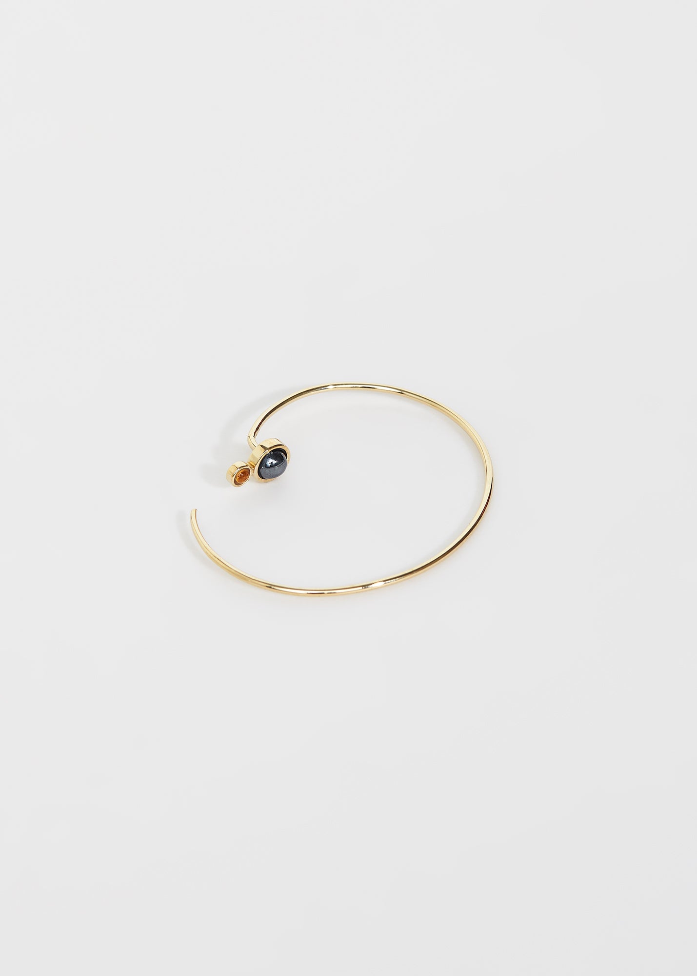 Spiral Earring · Hematite · Yellow Topaz - Trine Tuxen Jewelry