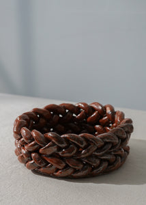 Intertwined Bowl Red Brown